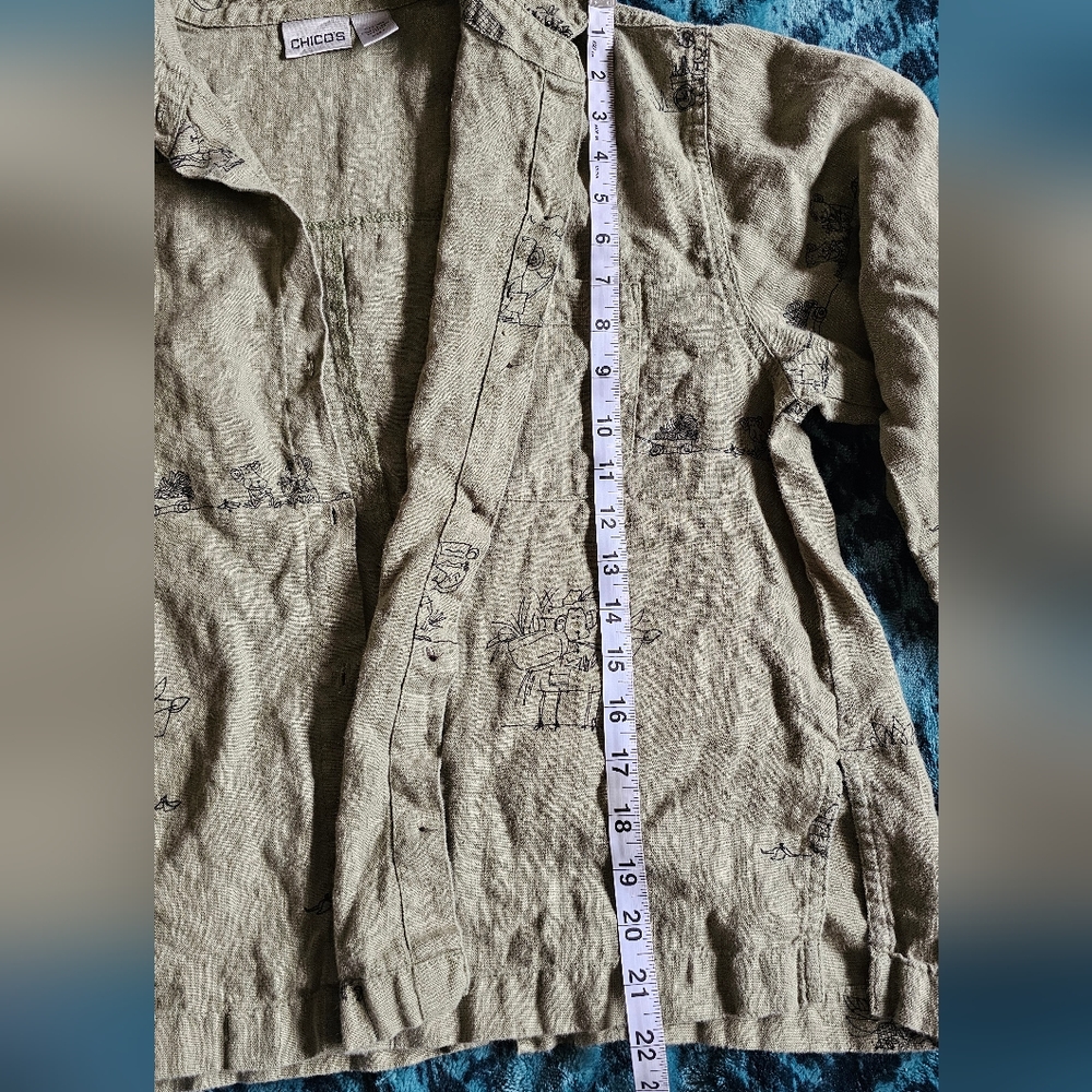 Chico's Top, Size 1, Monkey Print - image 2